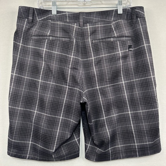 Fila Sport‎ Golf Shorts Men's Sz 36 Black Plaid Chino Lightweight - Picture 2 of 9